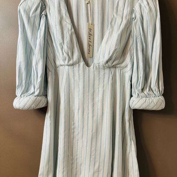 NWT for Love Of Lemons Striped Blue Dress - Picture 1 of 7
